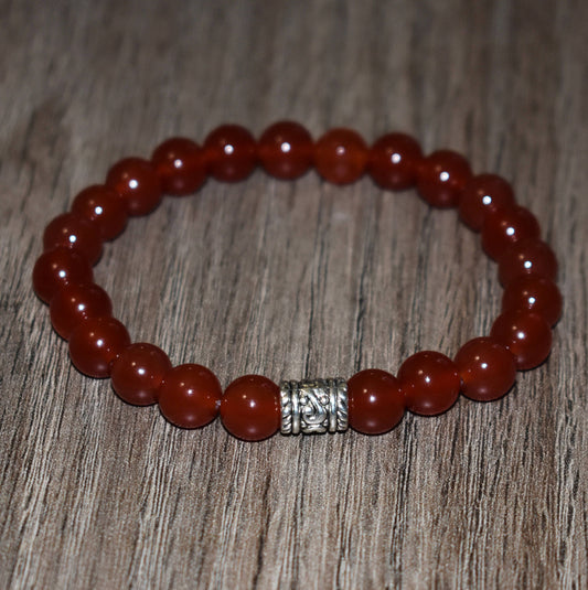 8mm Red Carnelian Bracelet