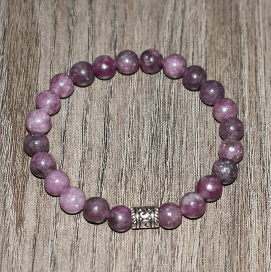 8mm Natural Lepidolite Bracelet for Women and Men Bracelet