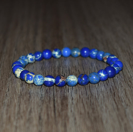 6mm Blue Sea Sediment Jasper Bracelet