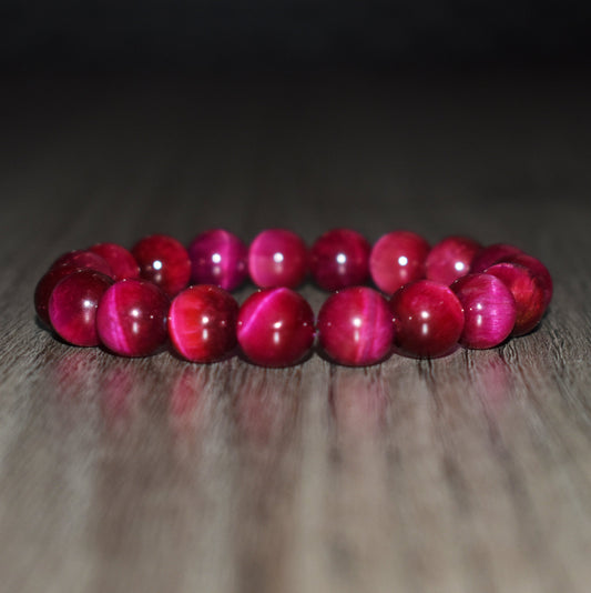 10mm Magenta Tiger Eye Bracelet