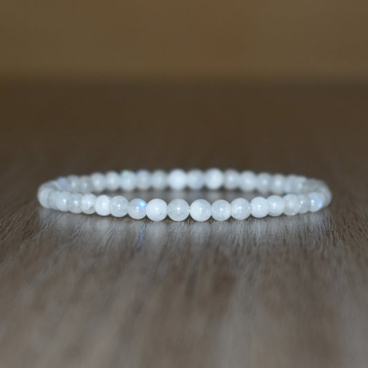 4mm White Moonstone Bracelet