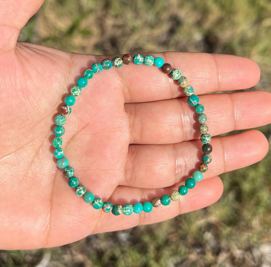 4mm Green Sea Sediment Jasper Bracelet