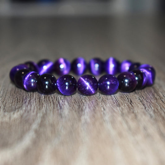 10mm Purple Tiger Eye Bracelet