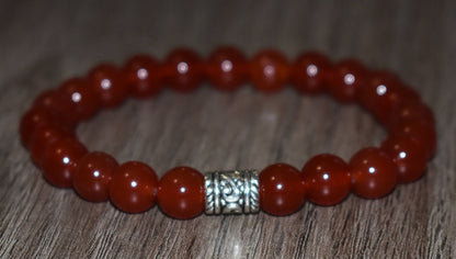 8mm Red Carnelian Bracelet