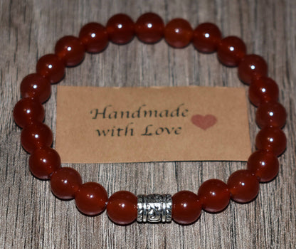 8mm Red Carnelian Bracelet