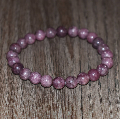 8mm Natural Lepidolite Bracelet for Women and Men Bracelet