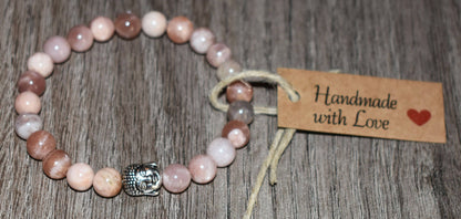 8mm Peach Moonstone Bracelet for Women