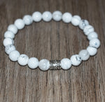 8mm Natural White Howlite Bracelet