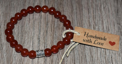 8mm Red Carnelian Bracelet