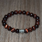 8mm Red Tiger Eye Bracelet for Men and Women