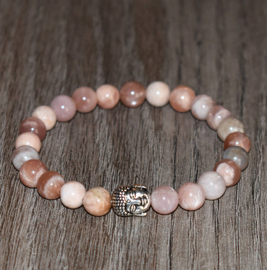 8mm Peach Moonstone Bracelet for Women