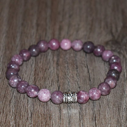 8mm Natural Lepidolite Bracelet for Women and Men Bracelet