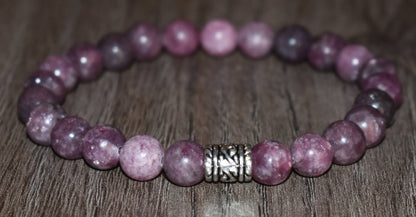 8mm Natural Lepidolite Bracelet for Women and Men Bracelet