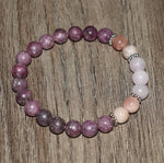 Peach Moonstone & Rose Quartz Bracelet