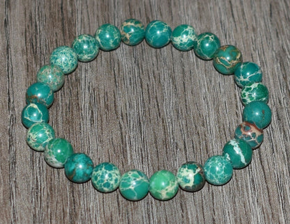 8mm Green Sea Sediment Jasper Bracelet