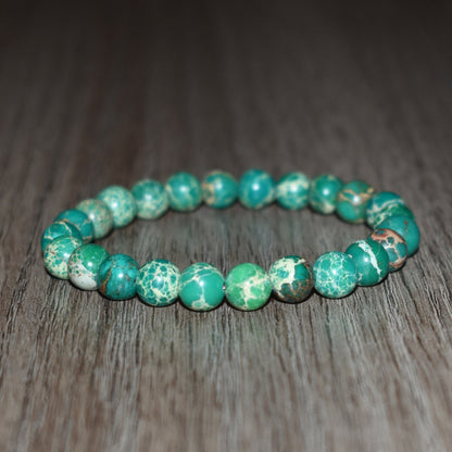 8mm Green Sea Sediment Jasper Bracelet
