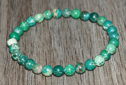 6mm Green Sea Sediment Jasper Bracelet