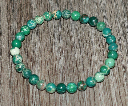 6mm Green Sea Sediment Jasper Bracelet
