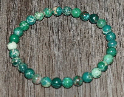 6mm Green Sea Sediment Jasper Bracelet
