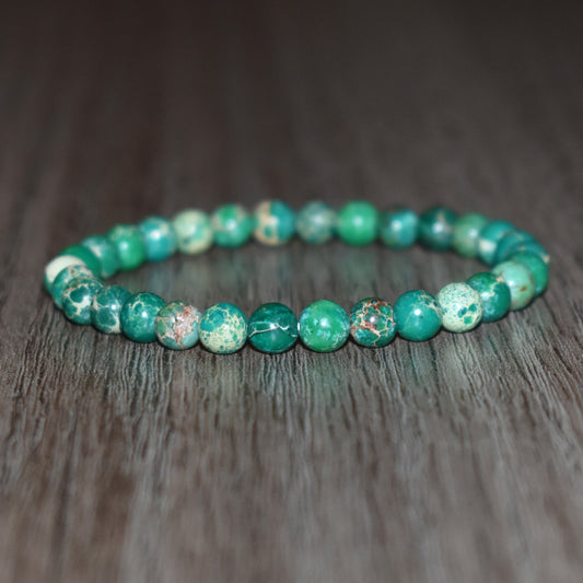 6mm Green Sea Sediment Jasper Bracelet
