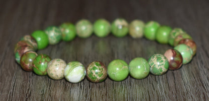 8mm Lime Sea Sediment Jasper Bracelet