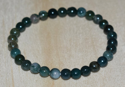 6mm Moss Agate Bracelet