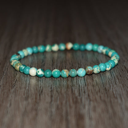 4mm Green Sea Sediment Jasper Bracelet