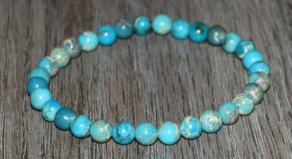 6mm Turquoise Sea Sediment Jasper Bracelet