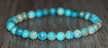 6mm Turquoise Sea Sediment Jasper Bracelet