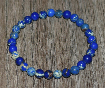 6mm Blue Sea Sediment Jasper Bracelet