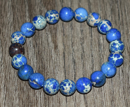 10mm Blue Sea Sediment Jasper Bracelet