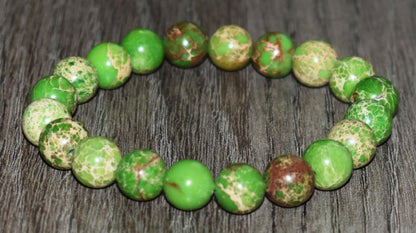 10mm Lime Sea Sediment Jasper Bracelet