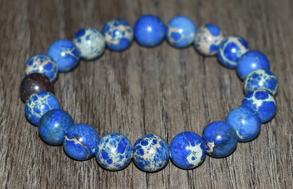 10mm Blue Sea Sediment Jasper Bracelet