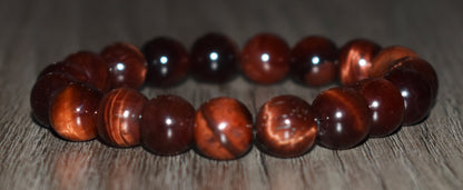 10mm Red Tiger Eye Bracelet