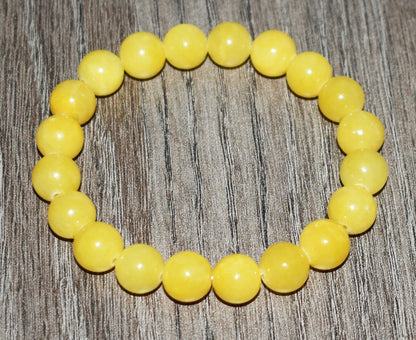 10mm Yellow Jade Bracelet