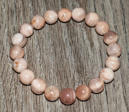 10mm Peach Moonstone Bracelet