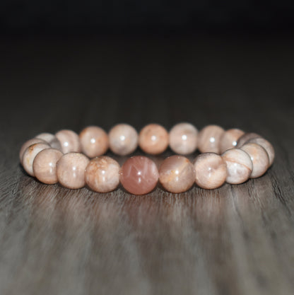 10mm Peach Moonstone Bracelet