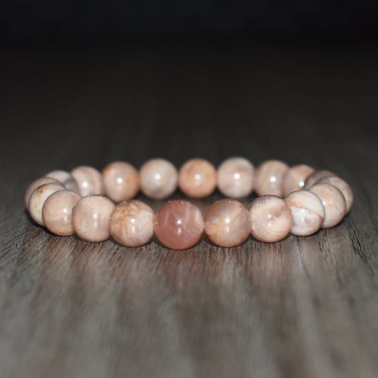 10mm Peach Moonstone Bracelet