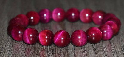 10mm Magenta Tiger Eye Bracelet