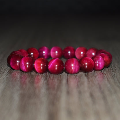 10mm Magenta Tiger Eye Bracelet