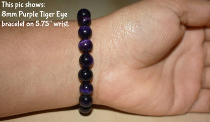 8mm Purple Tiger Eye Bracelet