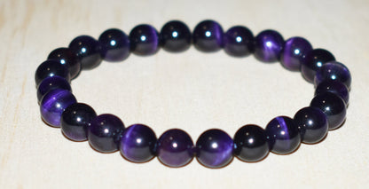 8mm Purple Tiger Eye Bracelet