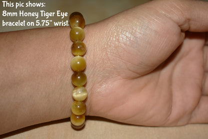 8mm Honey Tiger Eye Bracelet