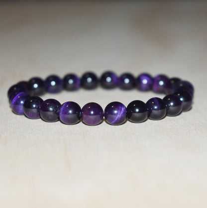 8mm Purple Tiger Eye Bracelet