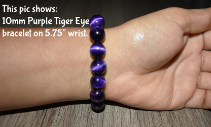 10mm Purple Tiger Eye Bracelet
