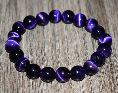 10mm Purple Tiger Eye Bracelet