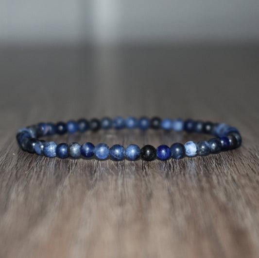 4mm Matte Blue Sodalite Bracelet for Men