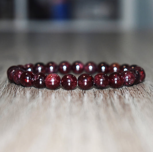 8mm Garnet Bracelet for Men