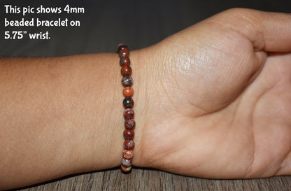 4mm Red Jasper Bracelet
