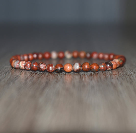 4mm Red Jasper Bracelet